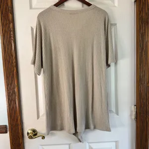 MIHOLL Waffle Knit‎ Button Down Top Tie Front Shirt Blouse XL thumbnail 7