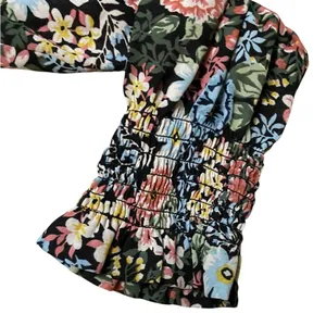LOFT Floral V-Neck Flutter Shoulder Long Sleeve Blouse thumbnail 5