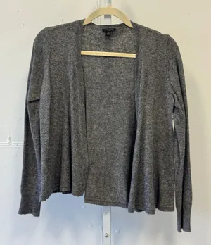 Ann Taylor Merino Wool Cashmere Blend Open Front Cardigan Sweater Small Gray thumbnail 1