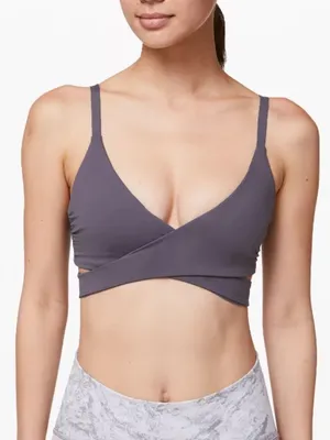 Lulu lemon lean in bra Women’s Wrap Front Bralette - Gray thumbnail 1