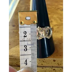 Natural Yellow Labradorite Sterling Silver Ring Size 10 Gold thumbnail 7