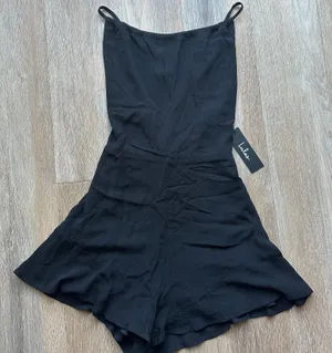 Lulus Black Open Back Romper thumbnail 1