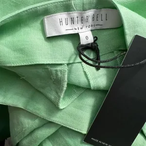 Hunter Bell Chase Culotte Wide Leg Pants in Mint Green Linen Size US 0‎ thumbnail 11
