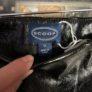 Scoop Faux Leather Black Mini Skirt with Lining - size 14 thumbnail 4