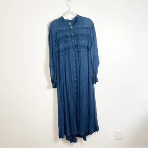 NWT Free People Amelia Lace Maxi Dress Teal Blue Small thumbnail 3