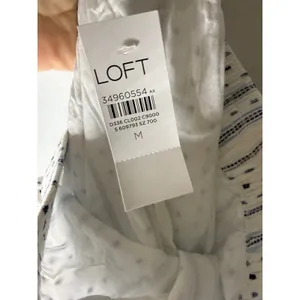 NWT loft clip tiered pull on mini skirt‎ white blue size m thumbnail 5