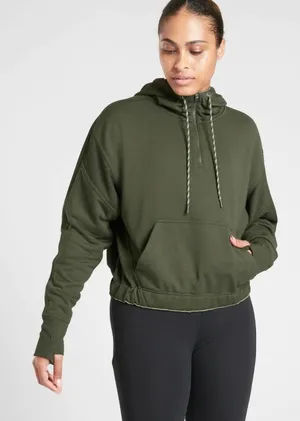 Athleta Ascend Warm-Up Green Active Yoga Running Hoodie Jacket XS thumbnail 1