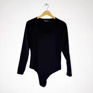 Abercrombie & Fitch Bodysuit Black Scoop Neck Long Sleeve Soft A&F Size Large thumbnail 2