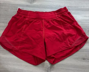 Lululemon Hotty Hot Short Long 4" Dark Red Women Size 8 thumbnail 1