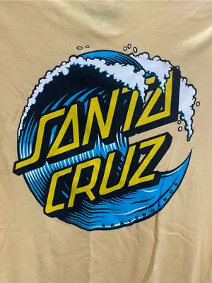 Santa Cruz Skateboards Women’s Medium Yellow Wave Logo Long Sleeve Shirt Santa thumbnail 2