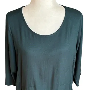 Peruzzi Dark Teal 3/4 Sleeve Top Size 8 Blue thumbnail 3
