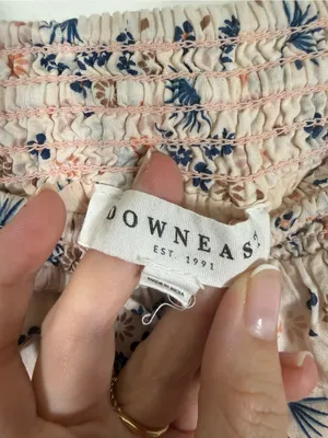 Downeast Basics Cotton Voile Midi Skirt Fan Floral Tiered Large thumbnail 4