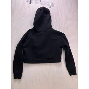 AYBL Crop Hoodie Womens Medium Black Raglan Sleeve‎ Logo Pullover thumbnail 10