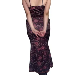 Romwe Brown floral maxi dress thumbnail 3