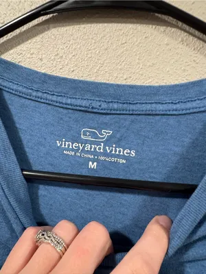 Vineyard Vines Classic Logo Tee in Dusty Blue Cropped thumbnail 2