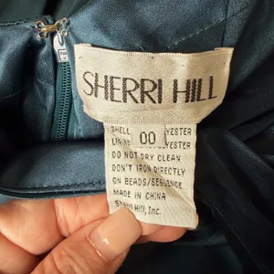 Sherri Hill Formal Gown Size 00 Teal Satin Open Back High Slit Prom Dress Party thumbnail 10