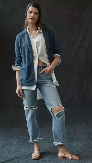 Anthropologie Vintage Washed Blazer thumbnail 1