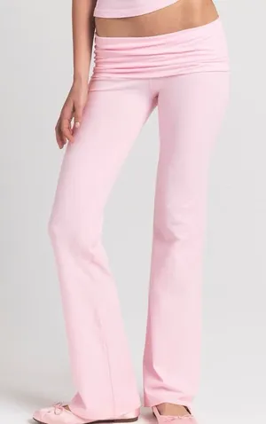 Skims Stretch Cotton Jersey Foldover Pants thumbnail 1