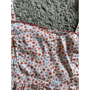 Old Navy Red Floral Smocked Square Neck Blouse Size 4X Peasant thumbnail 6