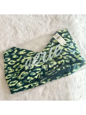 NWT Aerie Offline Goals Sports Bra Deep Forest Green Animal Print - M thumbnail 2