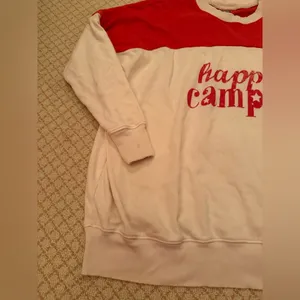 Aerie happy camper red white oversized pullover women's size women’s size small thumbnail 9