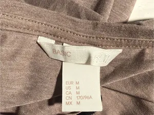 HM Basic Womens V-Neck T-Shirt Heather Taupe Brown Short Sleeve Tee Size M thumbnail 3