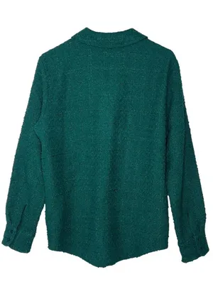 Abercrombie & Fitch Emerald Green Button-Front Women shirt/jacket preppy thumbnail 3