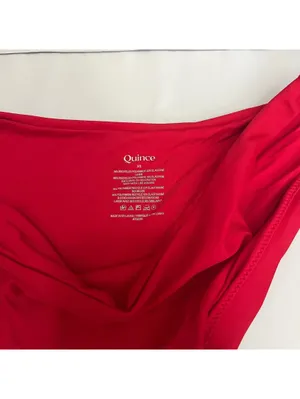 New Quince Italian Low Rise Bikini Bottom Cherry Red XS thumbnail 2