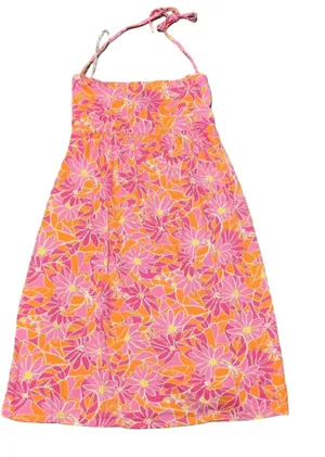 Lilly Pulitzer Pink Floral Halter Dress Size XL thumbnail 1