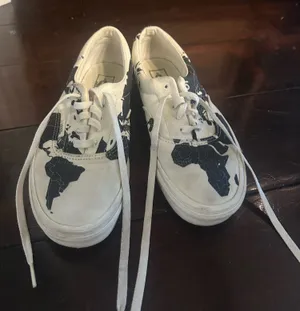 Save our Planet Black and White Vans thumbnail 1