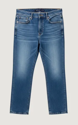 American Eagle Super High-Rise Straight Jeans Womens 12 Regular Blue Denim thumbnail 1