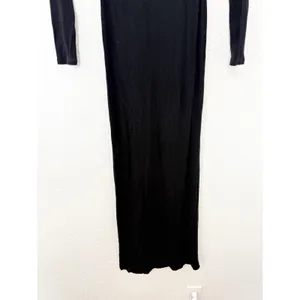 Skims Soft Lounge Maxi Dress Size Small Black Ribbed Long Sleeve Bodycon thumbnail 9
