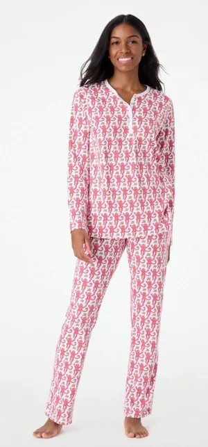 ROLLER RABBIT Monkey Pajamas in Pink Size X-Small thumbnail 1