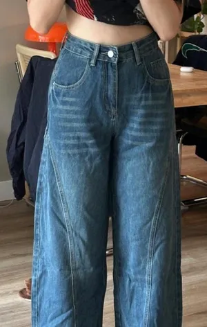 La Chappelle denim wide leg jeans from Taobao, size M #taobao #jeans #wideleg thumbnail 1