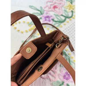 Brown Leather Satchel Shoulder Crossbody Bag Multiple Pockets‎ thumbnail 6