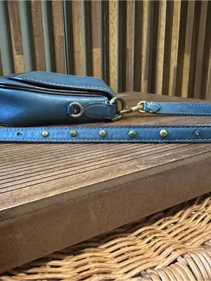 Coach 1941 Saddle Bag 23 Blue Cornflower Glovetanned Leather Rivet Crossbody thumbnail 7