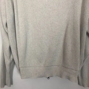 Norm Thompson Full Zip Cotton Ribbed Cream Sweater Size Medium thumbnail 8