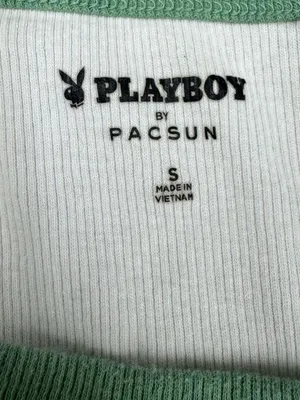 Playboy By PacSun Off White Crest Ribbed Tank Top Women’s Small thumbnail 3