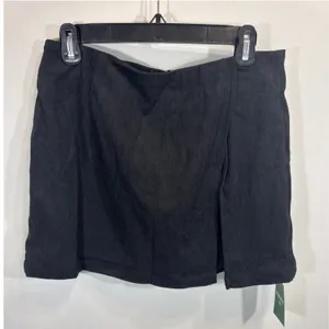 Halara Black Corduroy Skirt Mini Side Slit Zipper Closure Women Large NWT Preppy thumbnail 1