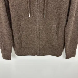 Quince Mongolian Cashmere Full Zip Hoodie Sweater Brown Womens XS NWT thumbnail 8