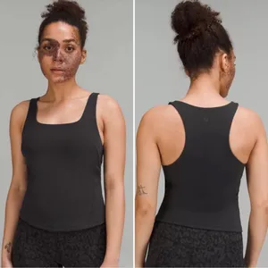 Lululemon InStill Tank Top Black Racerback Shelf Bra Square Neck Nulu Size 12 thumbnail 2
