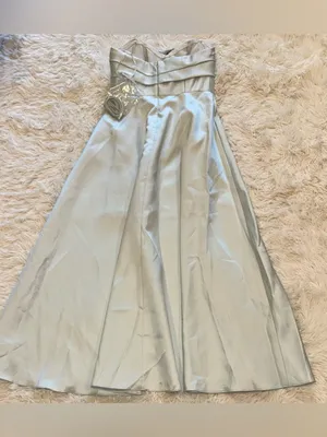 NEW Alfred Sung Bow Strapless twist cuff neck gown mint green D888 sz 6 thumbnail 8