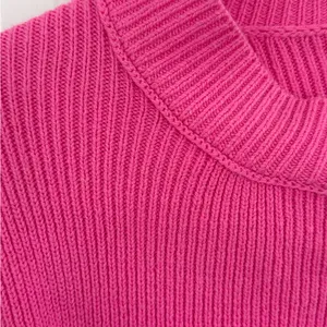 Free People Vibrant Pink Crew Neck Sweater thumbnail 4