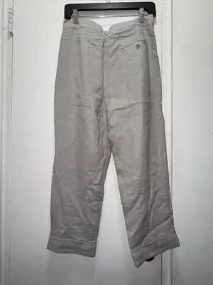 Aritzia Wilfred Size S Allant Gray Boat Pants Linen Blend Womens Ankle Crop thumbnail 3