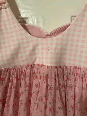 NWT! Popflex Target X Blogilates Sweetheart Babydoll Dress Gingham/Floral Size Small thumbnail 8