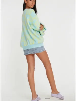 Motel Akari Jumper In Optiz Maze Blue thumbnail 3