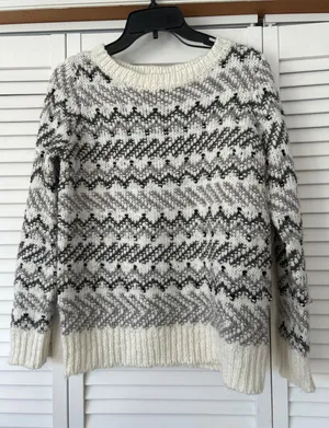 LOFT Fair Isle Geometric Pattern Knit Sweater Women's Size SP‎ Wool Blend thumbnail 1