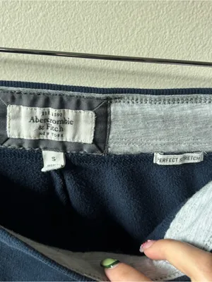 Abercrombie & Fitch Navy Blue Low Rise Sweatpants thumbnail 5