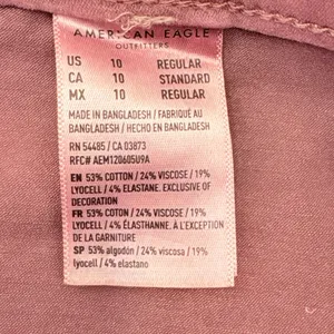 American Eagle Super Stretch Utility Pants Womens 10 Pink Tie Waist Cargo Slim thumbnail 7