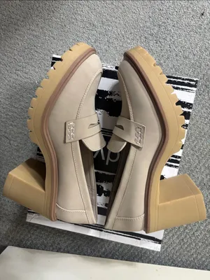 DV By Dolce Vita Jayjay Faux Leather Block Heel Lug Loafers, Dune - Size 9.5 thumbnail 3